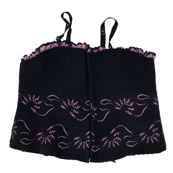 CACIQUE - WOMEN'S 18/20 - BLACK LACE-UP HOOK & EYE CORSET - Picture 1 of 6